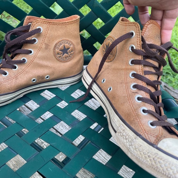 Converse Chuck Taylor All Star 'Auburn' Leather High Top Sneakers - Men's 9 - Picture 8 of 15